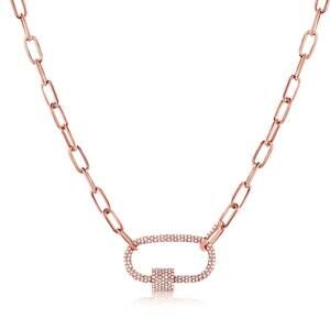 NEW WHITE LABEL women's magnetic chain necklace in rose gold